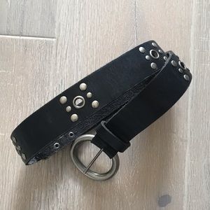 Joe’s Jeans Genuine Leather Belt With Silver Studs